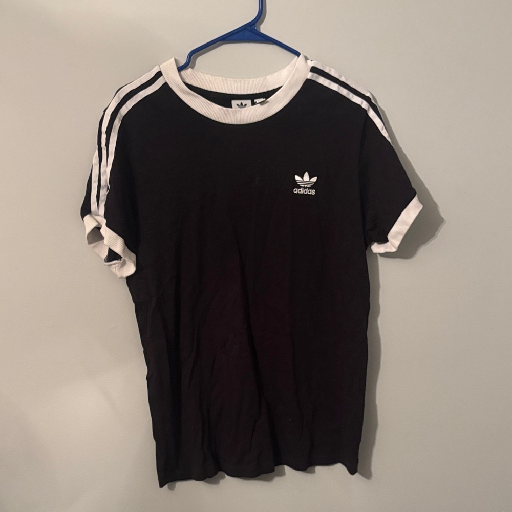Adidas Men's Black Tee with White Accents